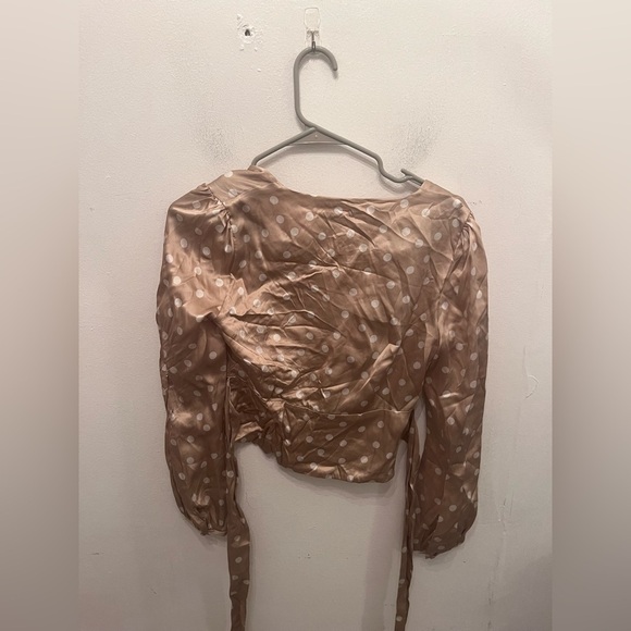 Intermix Self Tie Satin Top Size 0 Polka Dot - Picture 3 of 3